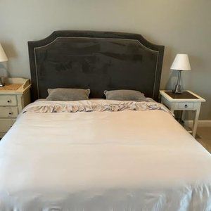 Pottery Barn King Size Gray Duvet Cover